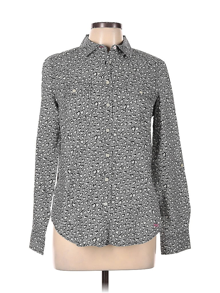 Pre-owned Talbots Long Sleeve Button Down Shirt In Gray