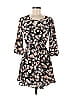 Lush 100% Polyester Paisley Floral Black Casual Dress Size XS - photo 1