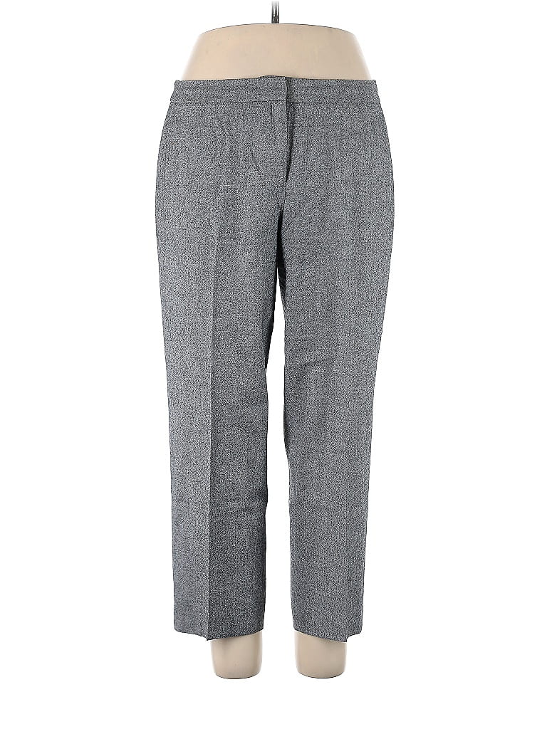 Lafayette 148 New York Chevron-herringbone Gray Silk Pants Size 14 - photo 1