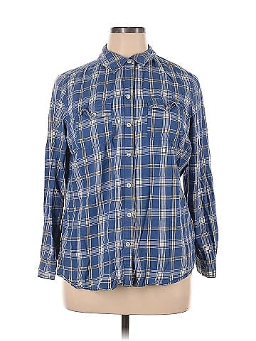 The Great blue check button down high quality oversized shirt sz 1