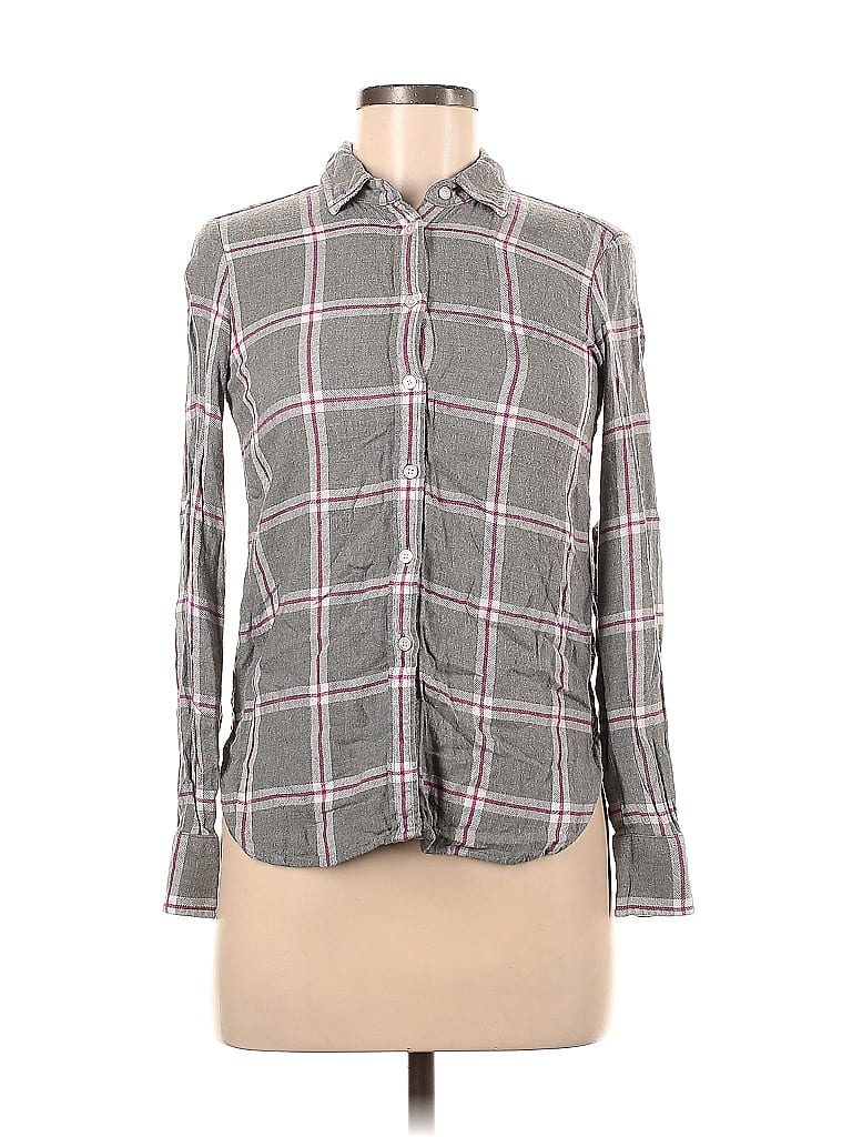 Pre-owned Banana Republic Long Sleeve Button Down Shirt In Gray