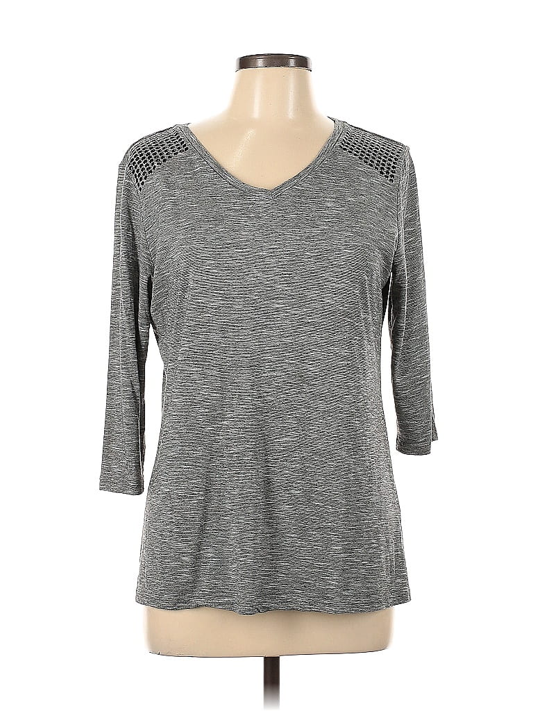 Pre-owned Marc New York Andrew Marc 3/4 Sleeve T-shirt In Gray