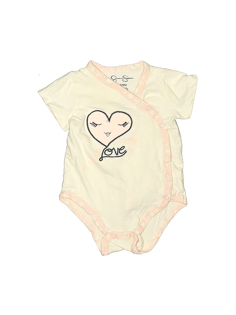 Pre-owned Jessica Simpson Babies' Short Sleeve Onesie In White