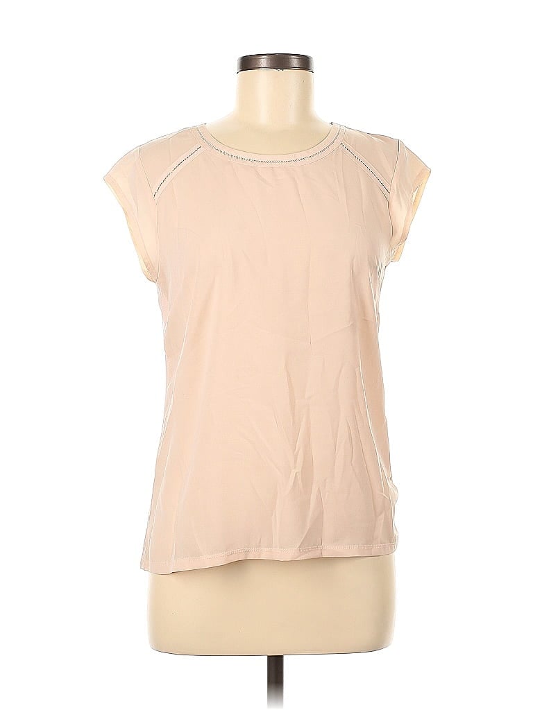 Pre-owned The Limited Short Sleeve Top Tan Crew Neck Tops In Brown