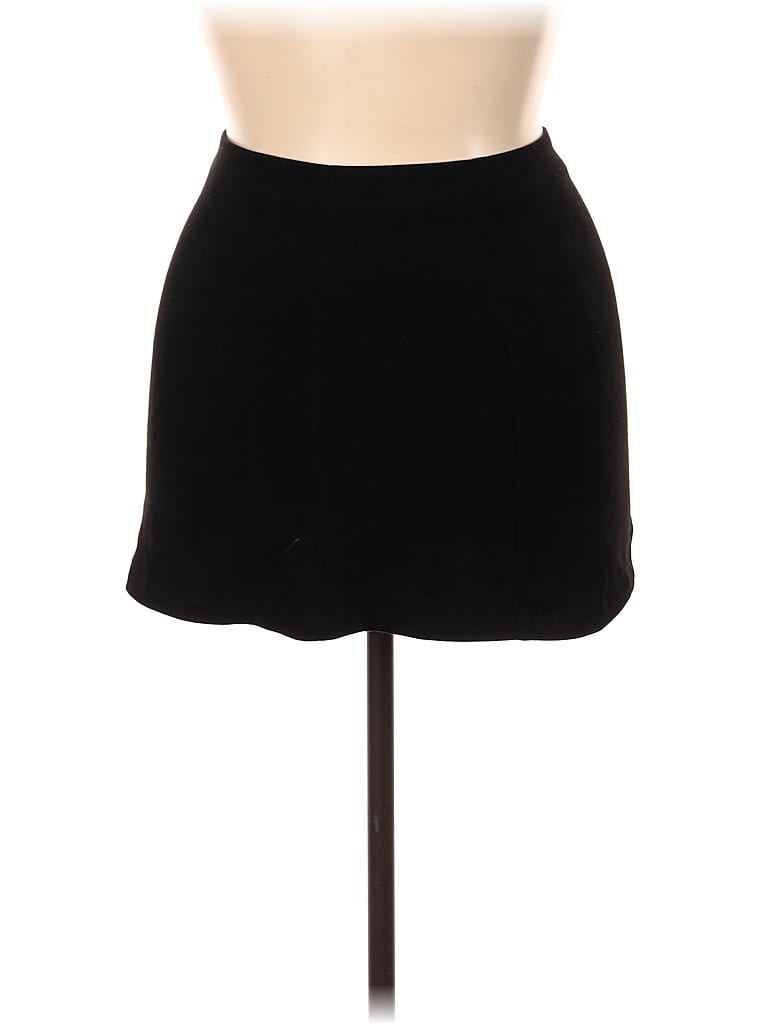 John Galt Solid Black Casual Skirt Size 0X - photo 1