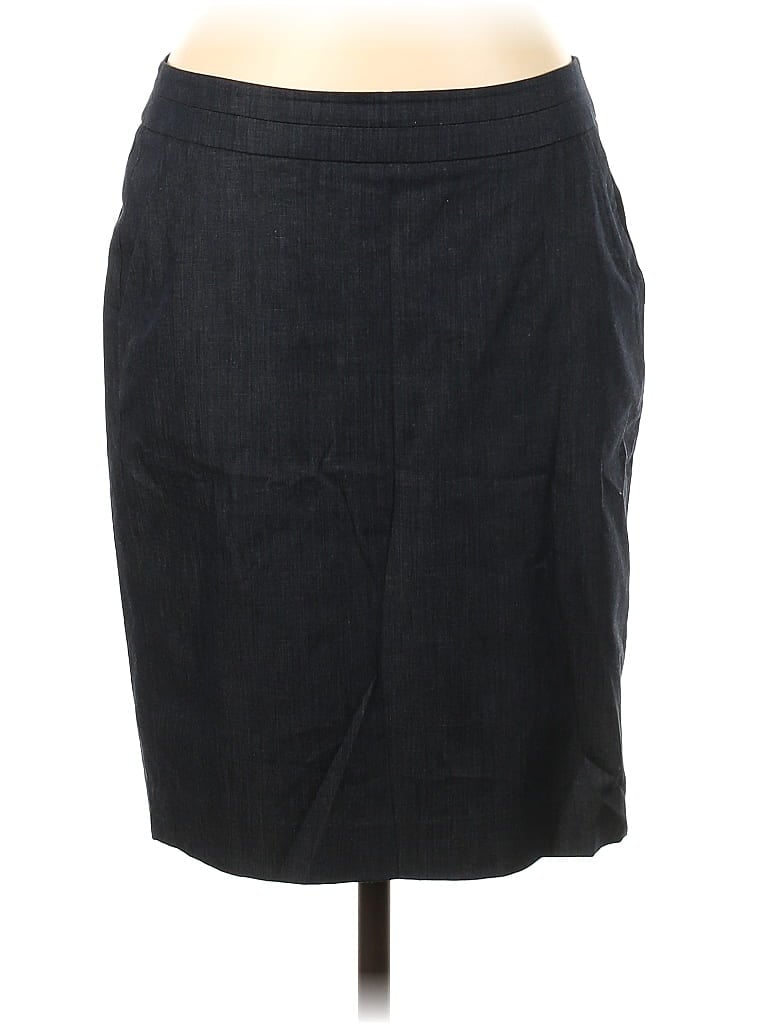 Pre-owned Ann Taylor Loft Denim Skirt In Gray