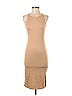 Pink Lily Solid Tan Casual Dress Size XS - photo 1