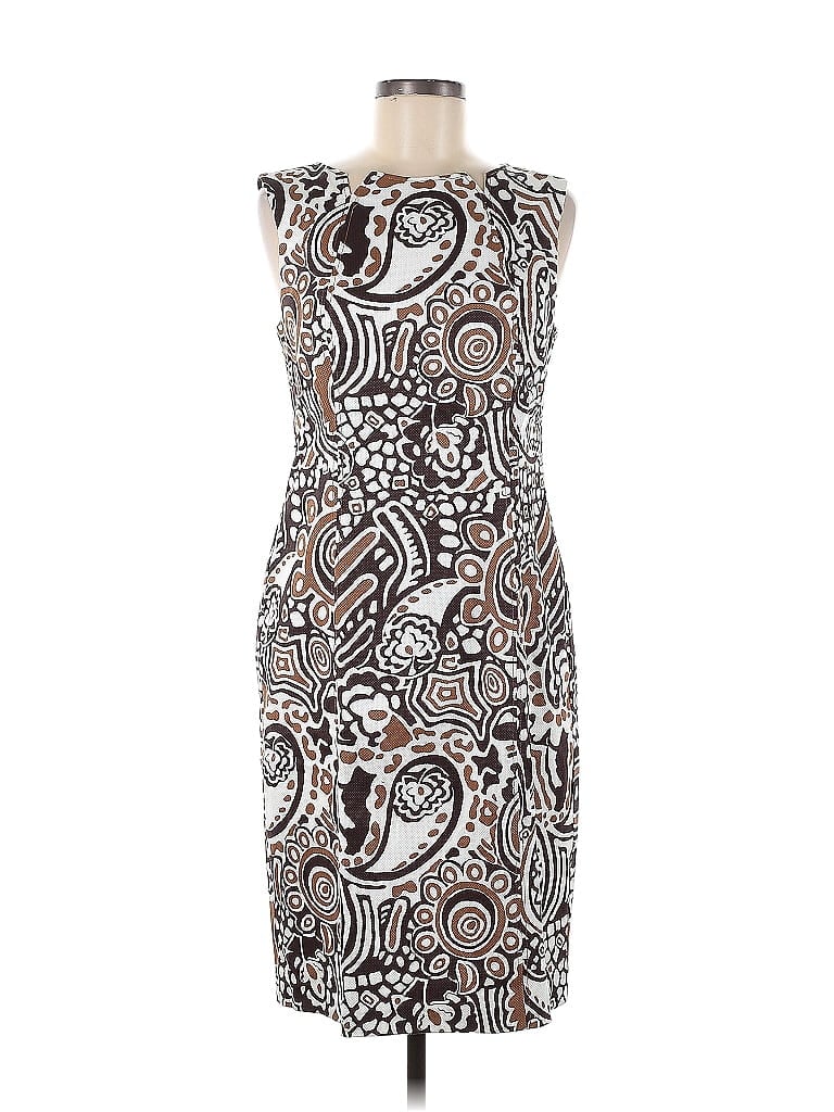 David Meister Paisley Brown Cocktail Dress Size 8 - photo 1