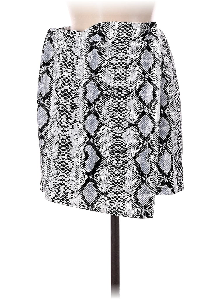 Pre-owned Shein Faux Leather Skirt In Silver