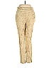 Les Copains 100% Linen Animal Print Gold Casual Pants Size 11 - photo 2