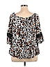 C established 1946 100% Rayon Black 3/4 Sleeve Blouse Size XL - photo 2