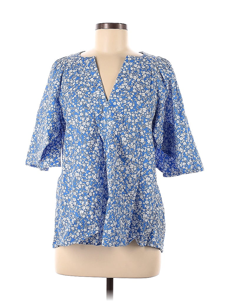 Tuckernuck Blue 3/4 Sleeve Blouse Size M 75 off ThredUp