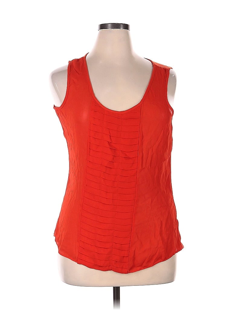 WORTHINGTON Pre-owned Sleeveless Top Red Scoop Neck Tops