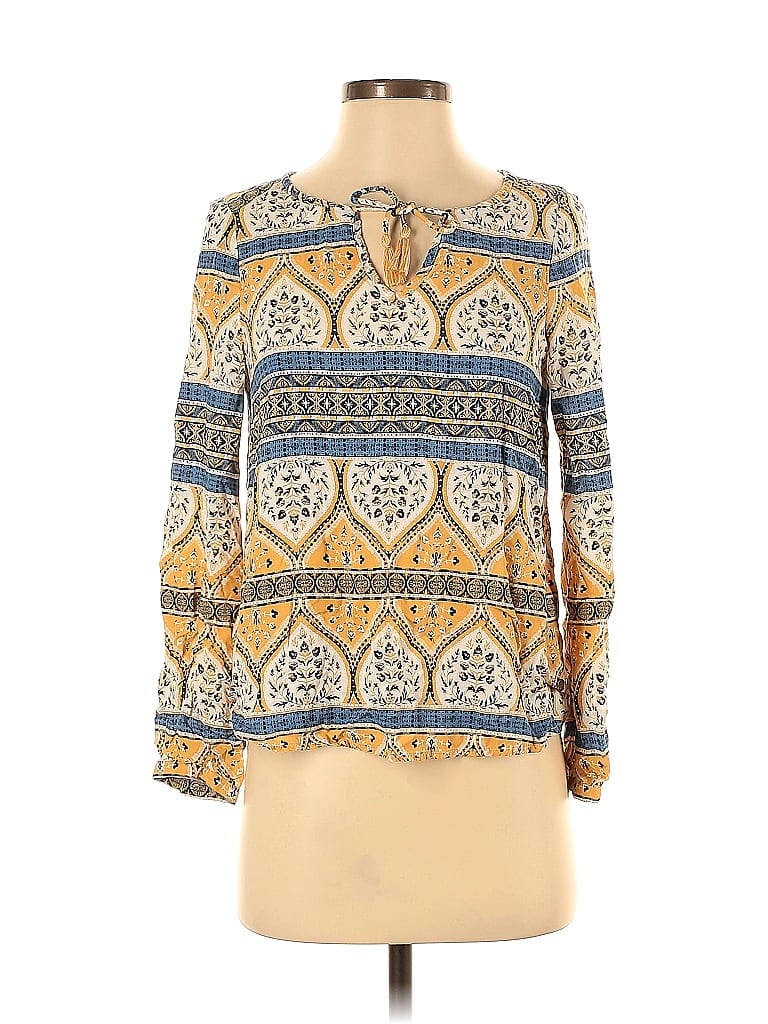 Pre-owned Roxy Long Sleeve Blouse In Yellow