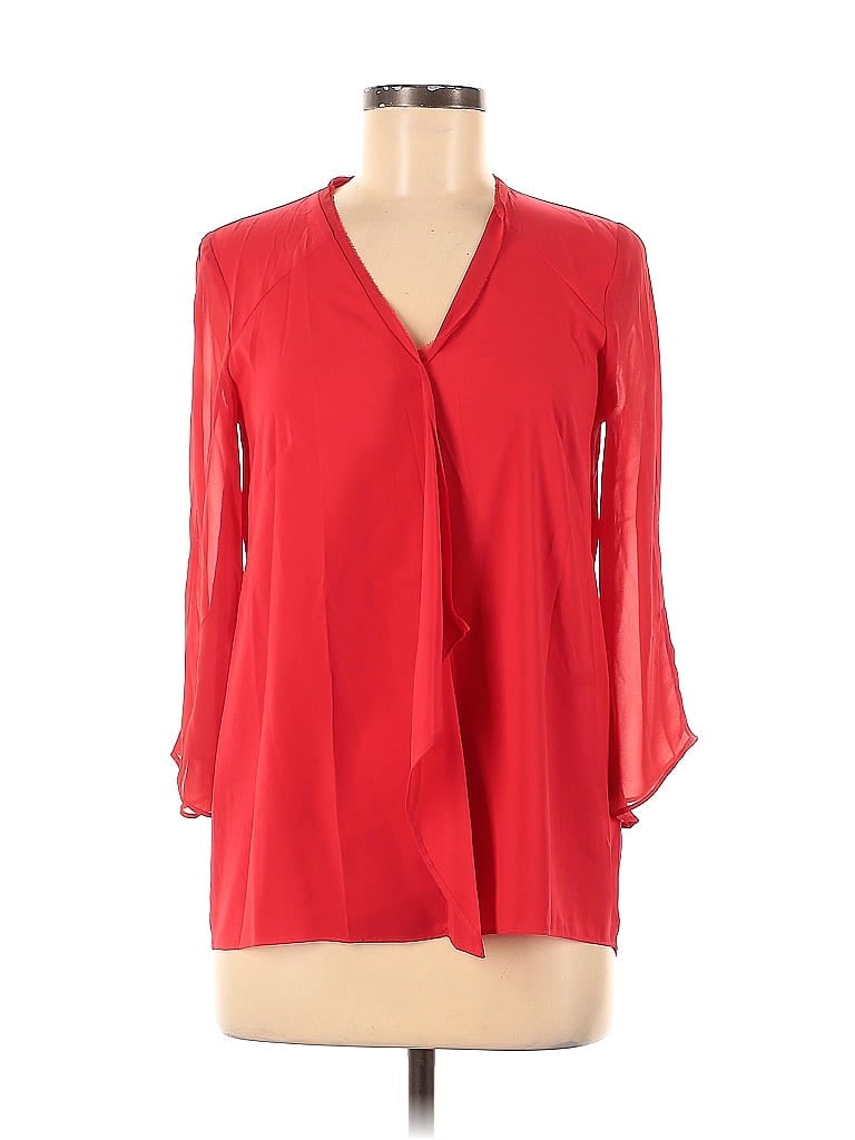 TAHARI Pre-owned 3/4 Sleeve Blouse In Red