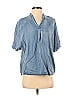 Collection 100% Tencel Blue Short Sleeve Blouse Size S - photo 1