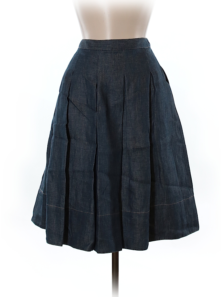 Talbots 100% Linen Solid Dark Blue Casual Skirt Size 6 (Petite) - 82% ...