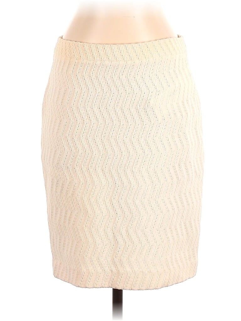 St. John Collection Chevron-herringbone Ivory Formal Skirt Size 2 - photo 1