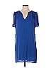 Aqua 100% Polyester Solid Blue Casual Dress Size S - photo 1