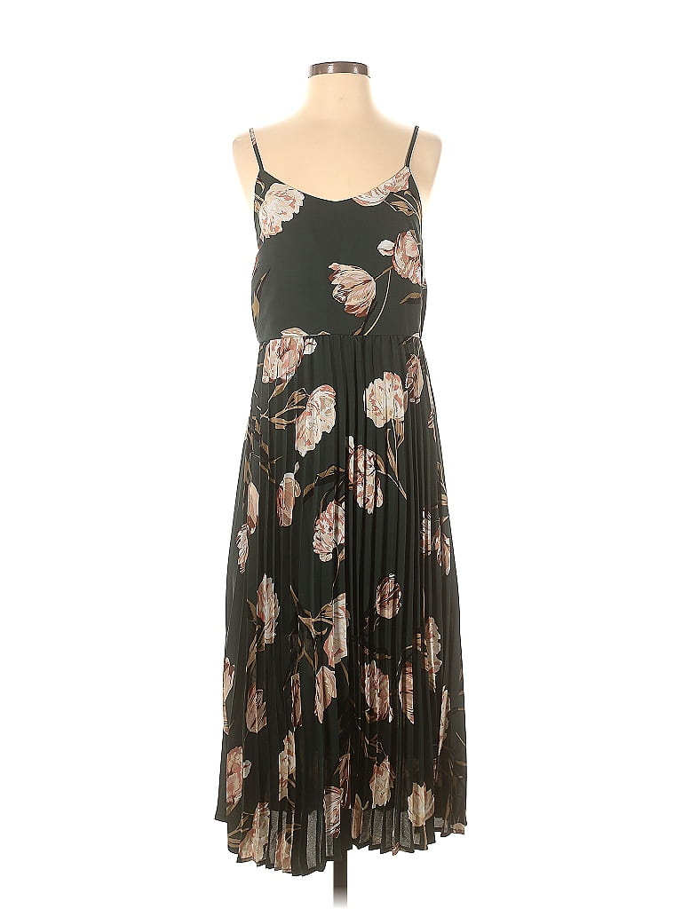 A New Day 100% Polyester Floral Motif Floral Black Casual Dress Size S ...