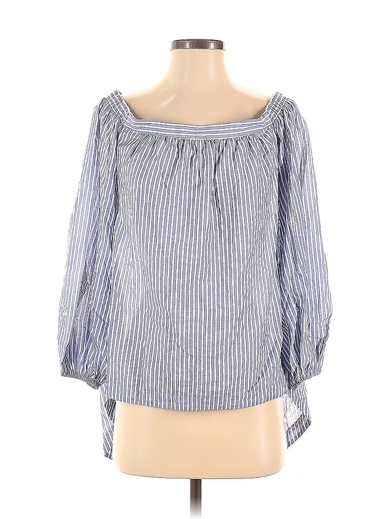 Pre-owned Bcbgmaxazria 3/4 Sleeve Blouse In Blue