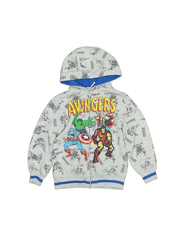 Pre-owned Marvel Kids' Zip Up Hoodie In Silver