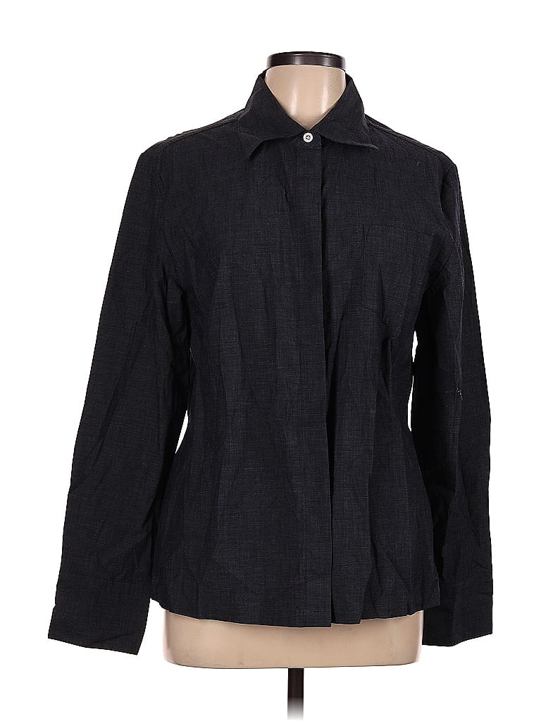Pre-owned Express Long Sleeve Button Down Shirt In Black