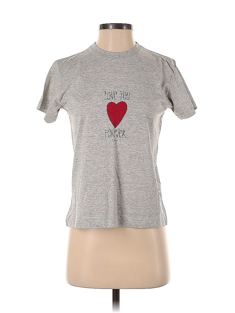 FIORUCCI 100% Cotton Hearts Gray Short Sleeve T-Shirt Size XS - photo 1
