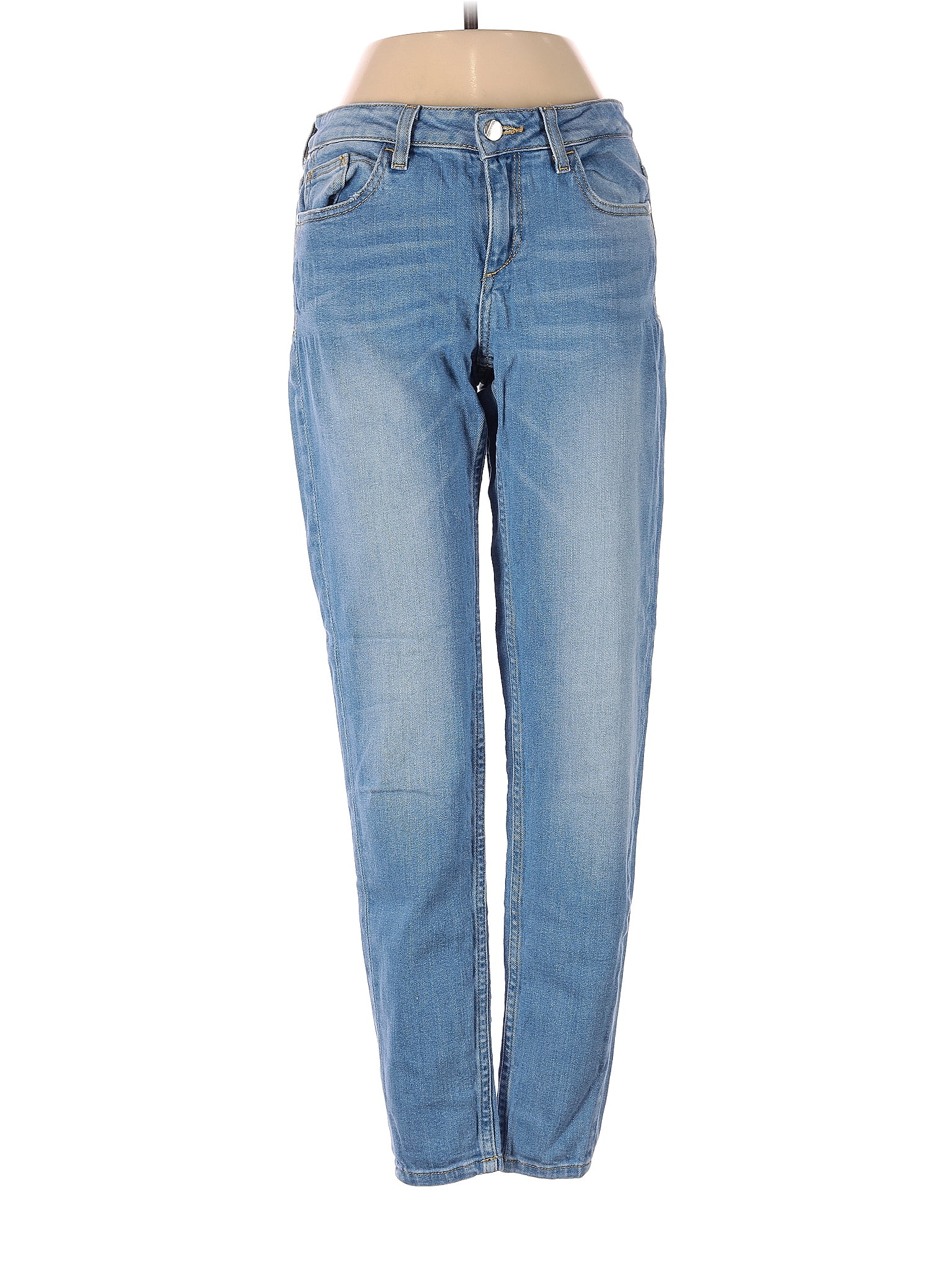 Zara Solid Hearts Blue Jeans Size 2