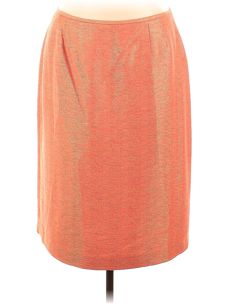 Unbranded Solid Chevron-herringbone Orange Casual Skirt Size 18 - photo 1