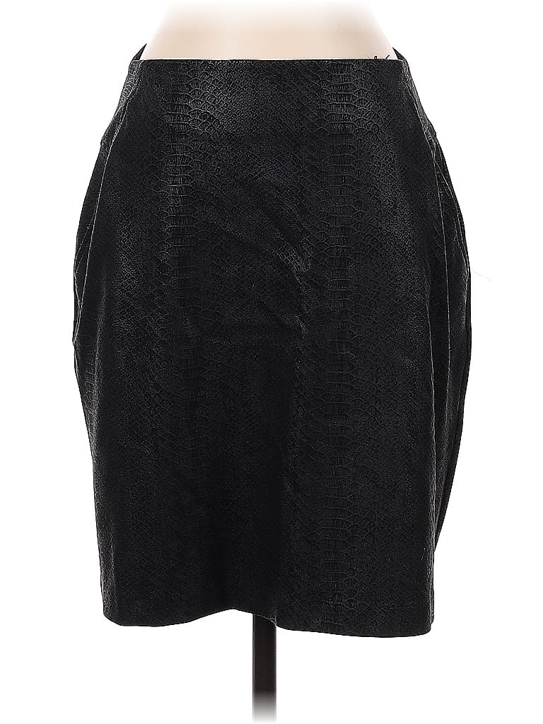 Pre-owned Apt. 9 Faux Leather Skirt In Black
