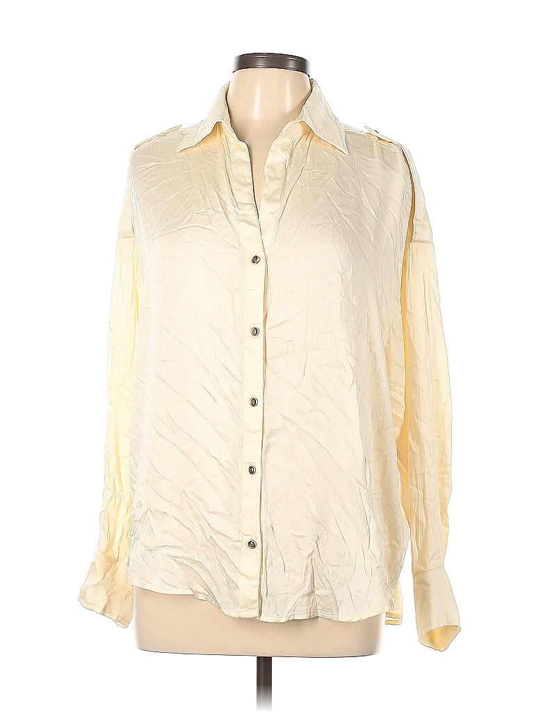 Pre-owned Belair Long Sleeve Blouse In White