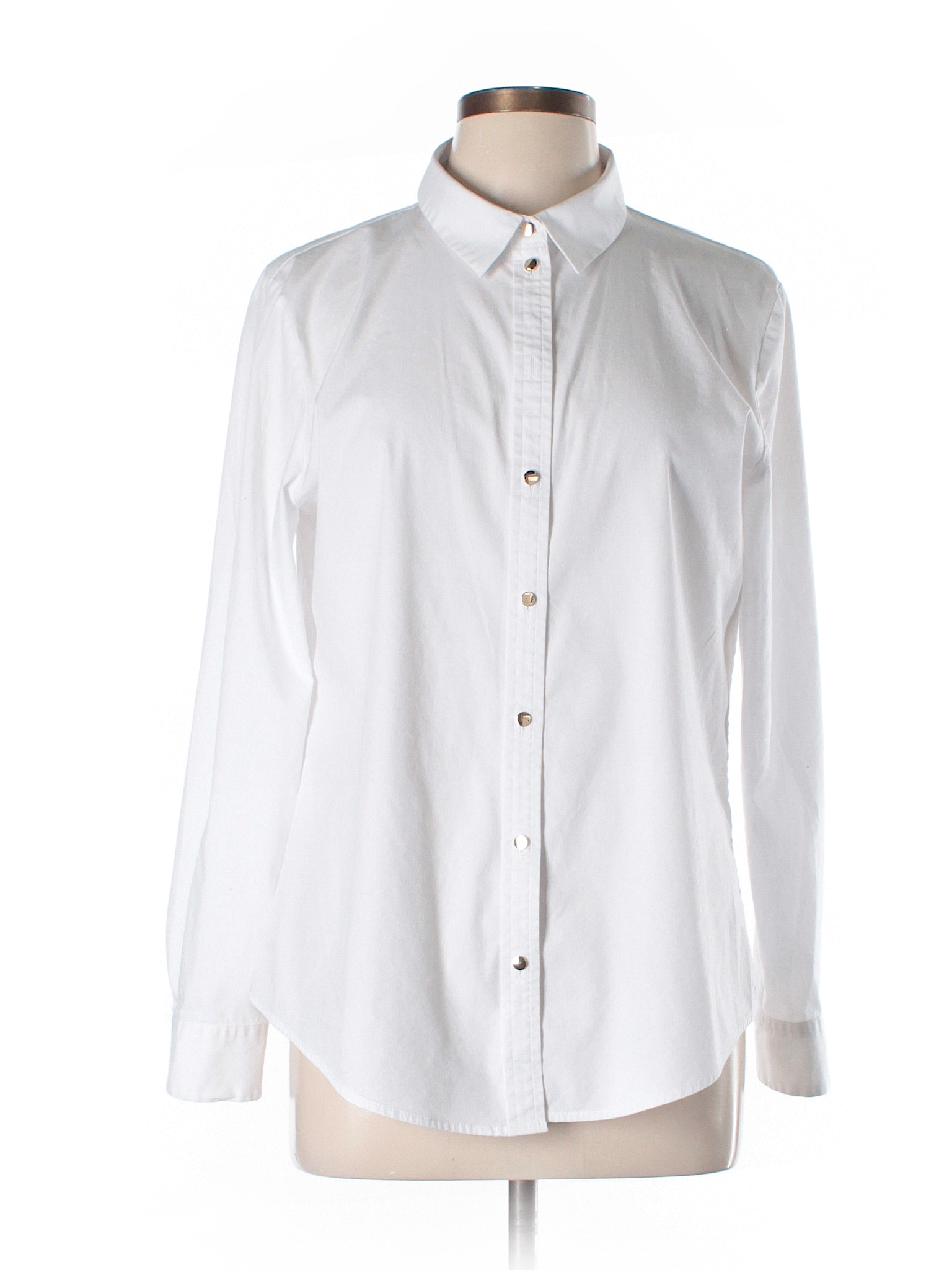 Ivanka Trump Solid White Long Sleeve Button-Down Shirt Size L - 74% off ...