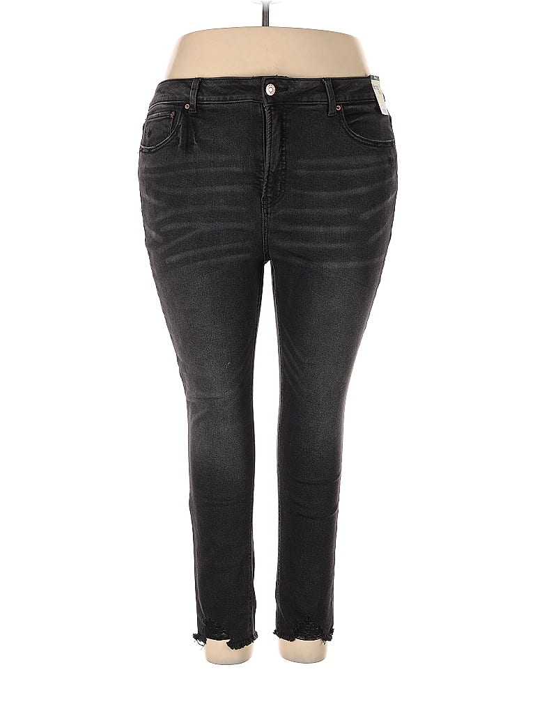 Terra & Sky Stripes Black Jeans Size 18 - photo 1