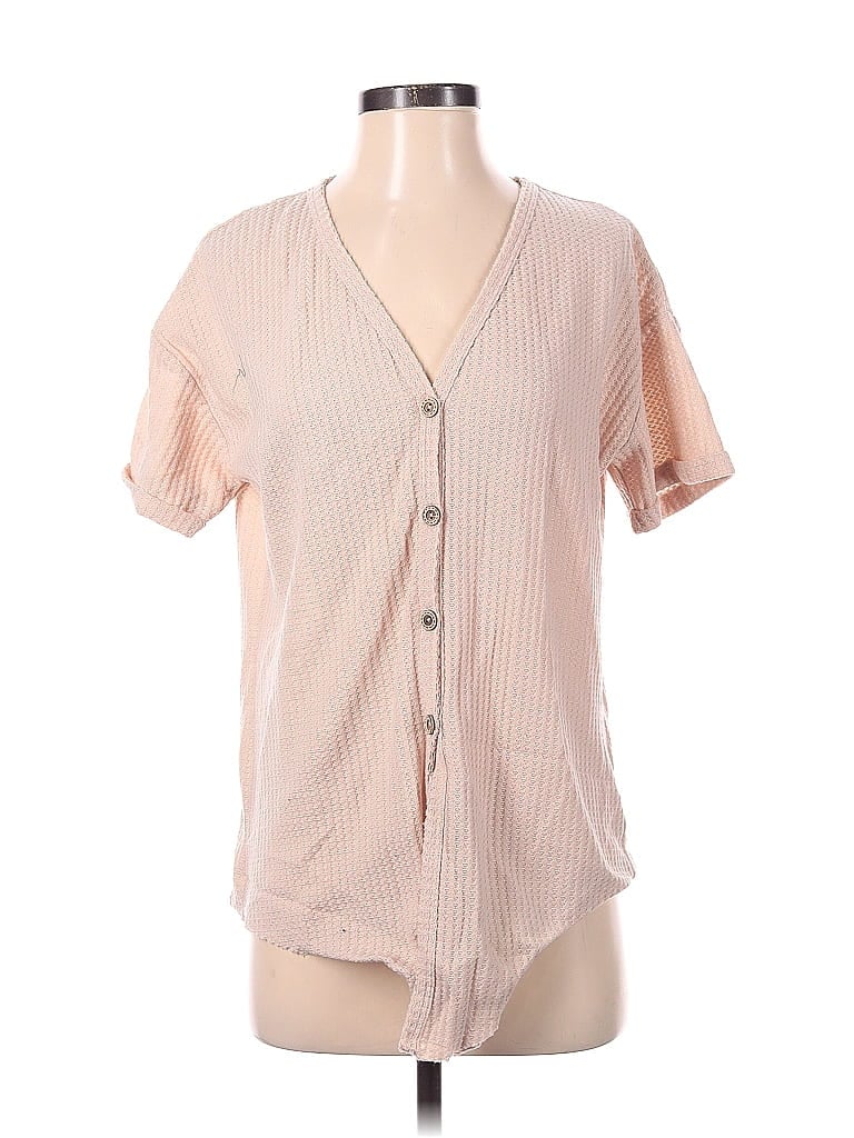 Macaron Pink Short Sleeve Henley Size S - photo 1