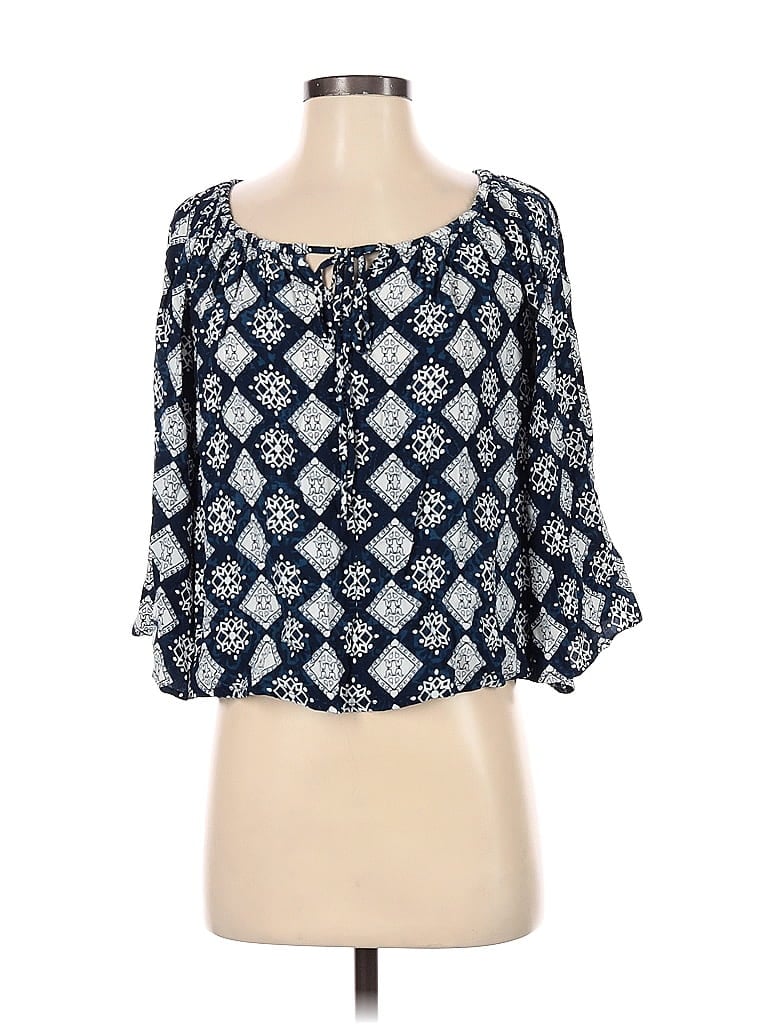 Click to view more detailed imagery on our partner's website Pre-owned Faithfull The Brand 3/4 Sleeve Blouse In Blue