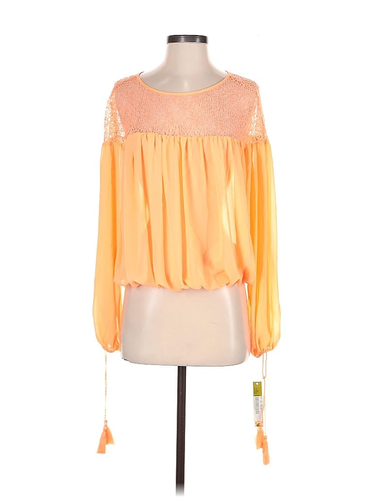 Pre-owned Gianni Bini Long Sleeve Blouse In Orange