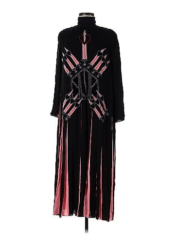 Valentino Pleated Embroidered Silkcrepe Midi Dress (view 1)