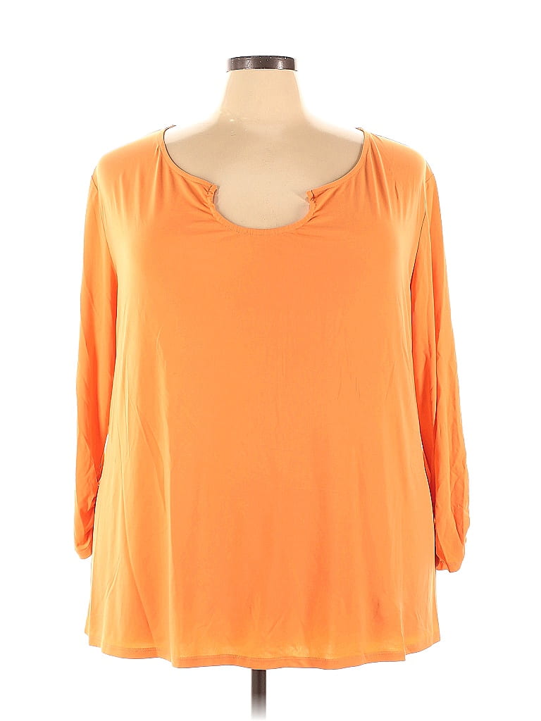 Monroe and Main Orange 3/4 Sleeve T-Shirt Size 3X (Plus) - 65% off ...