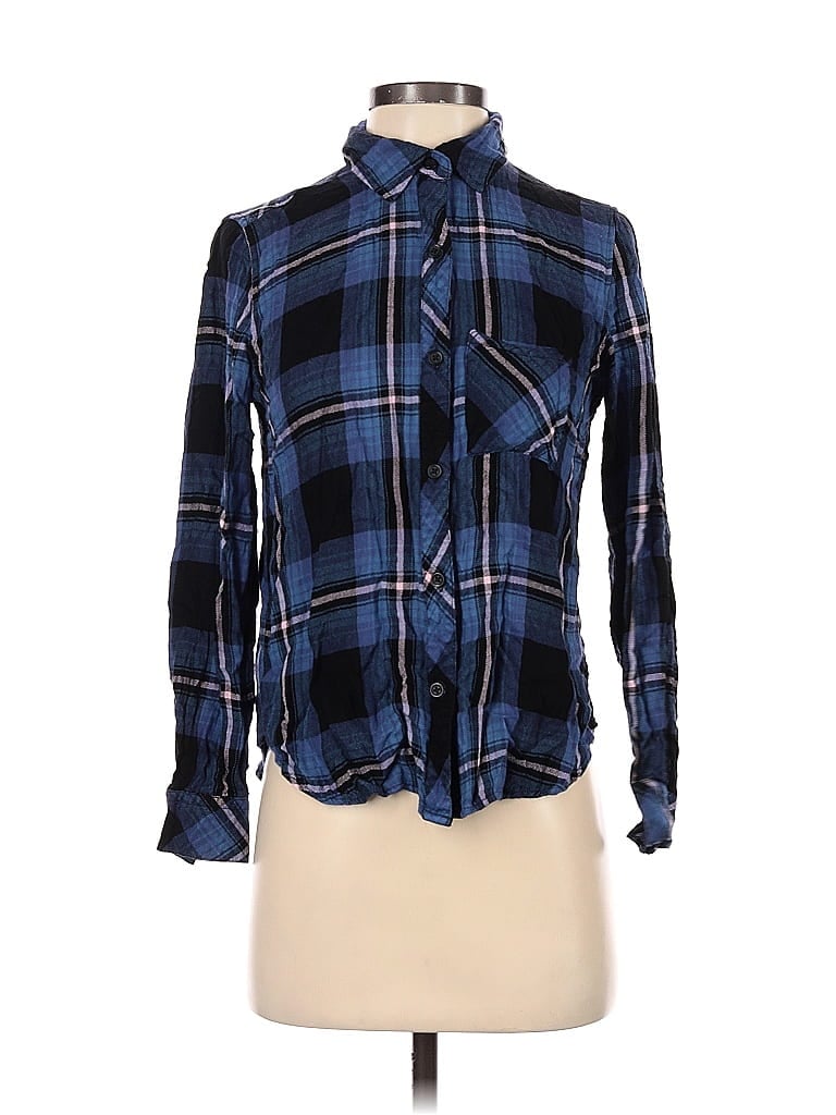 Pre-owned Workshop Long Sleeve Blouse In Blue