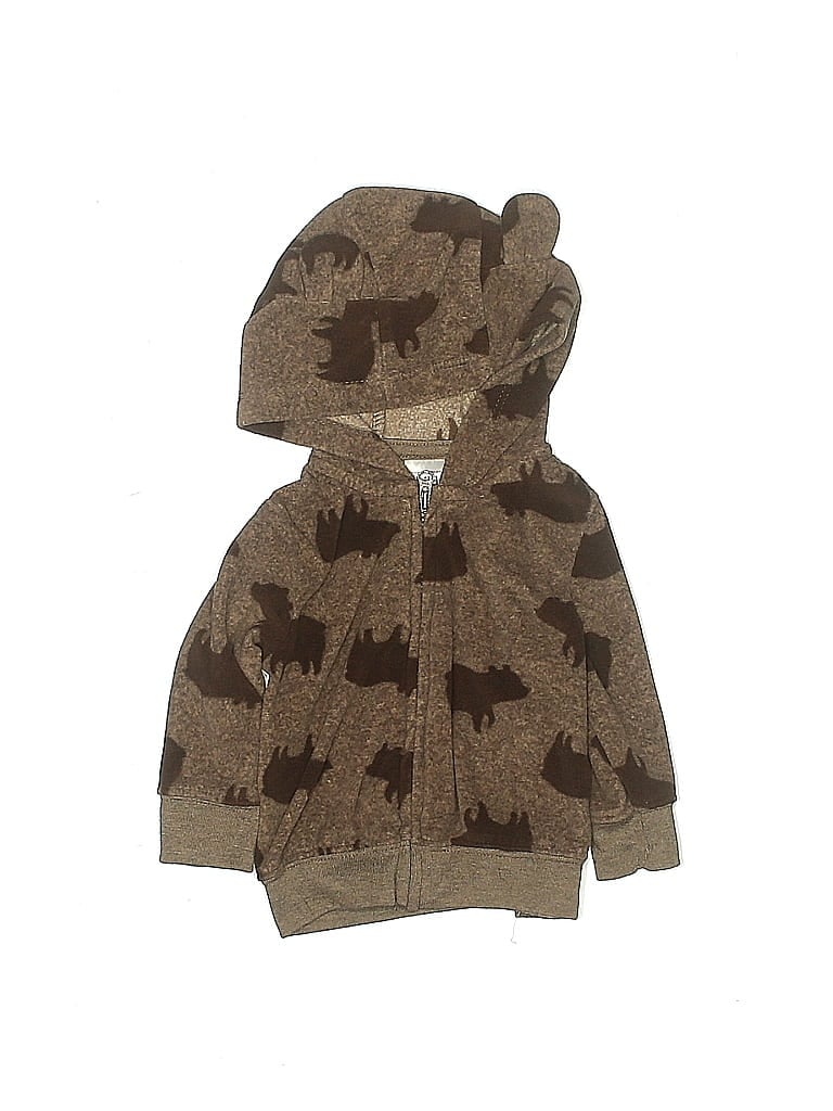 Pre-owned Child Of Mine By Carter's Babies' Zip Up Hoodie In Brown