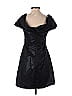 ML Monique Lhuillier 100% Polyester Metallic Black Cocktail Dress Size 6 - photo 2