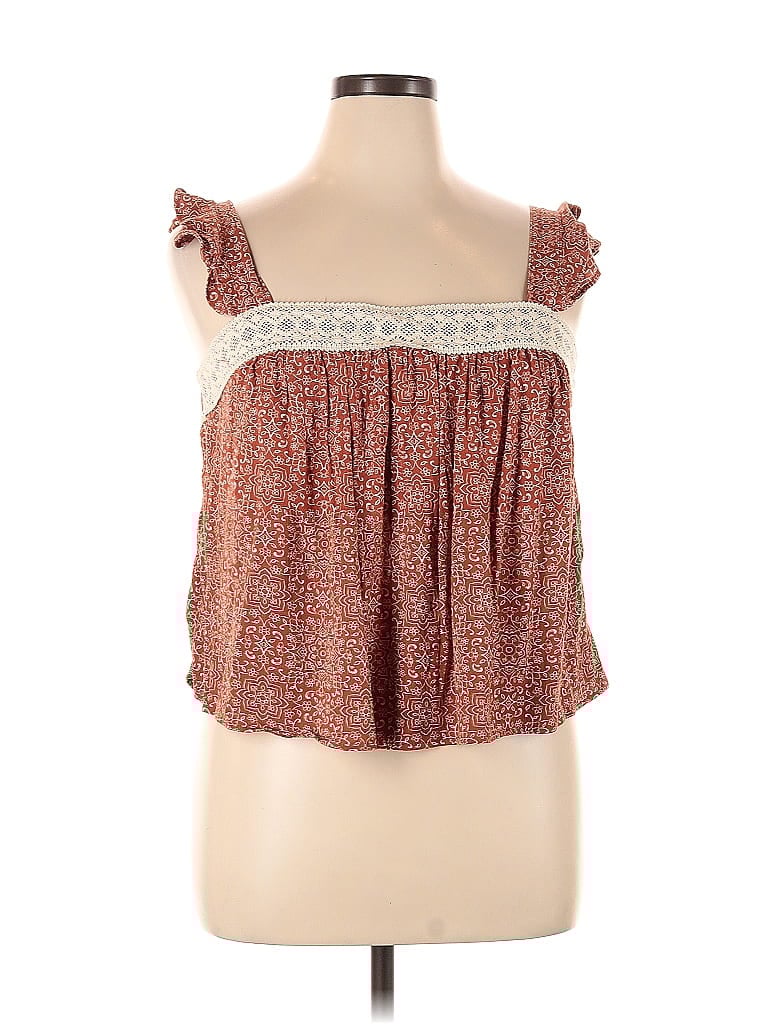 B.wear 100% Rayon Brown Sleeveless Blouse Size XL - photo 1