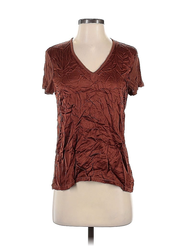 XCVI 100% Rayon Brown Short Sleeve Top Size XS - photo 1