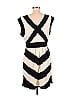 BCBGMAXAZRIA 100% Silk Stripes Ivory Cocktail Dress Size 8 - photo 2