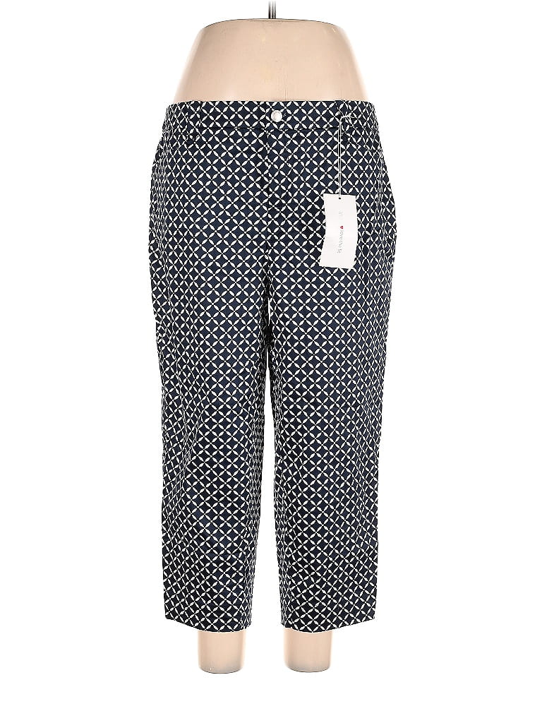 Intro Love Hearts Polka Dots Blue Casual Pants Size 14 - photo 1