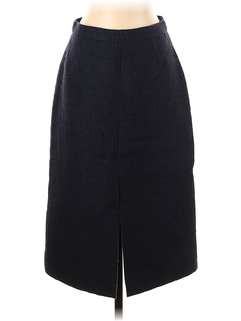 Pre-owned J.crew Collection Wool Skirt In Blue