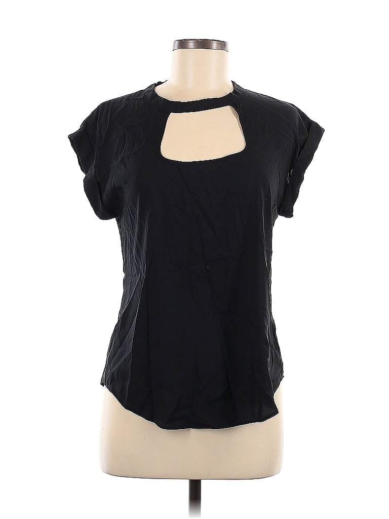 SONOMA GOODS FOR LIFE Pre-owned Short Sleeve Top Black Keyhole Neckline Tops