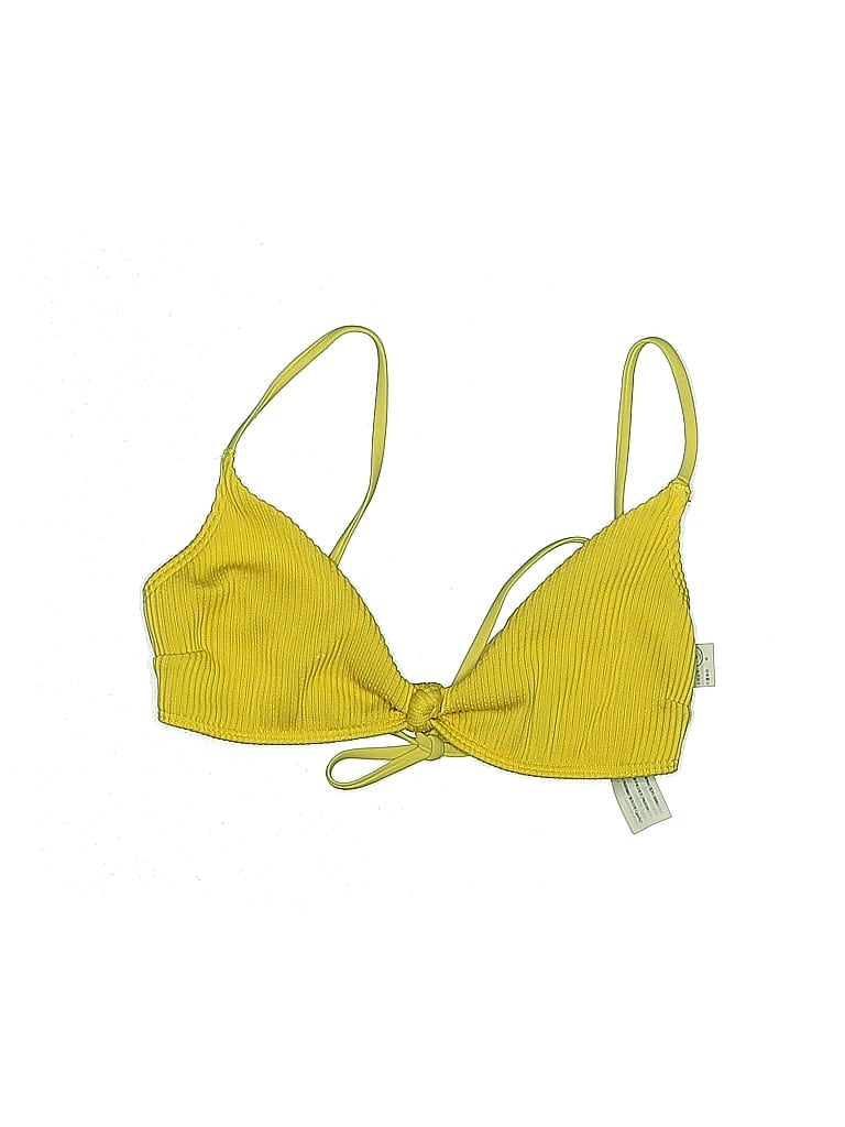 Pre-owned Hollister Swimsuit Top Yellow Swimwear