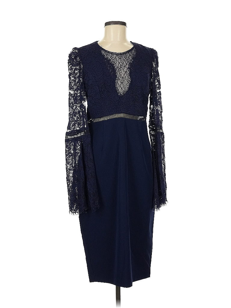 1310809 Blue Tulle Collar Bardot Dress